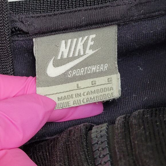 NIKE Track Jacket Large 22x25 Cropped Black - Picture 7 of 14